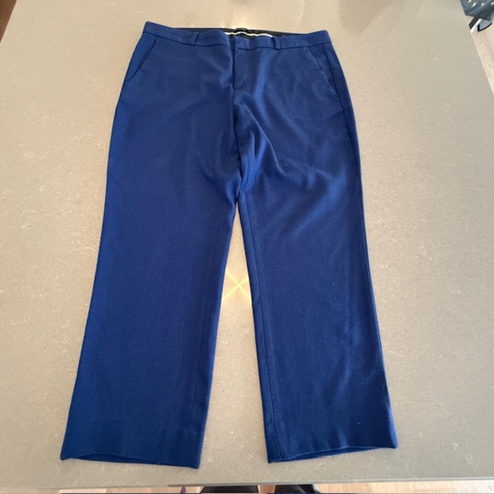 Banana Republic Women's Royal Blue Chevron Avery Straight Cropped 14x25 Pants